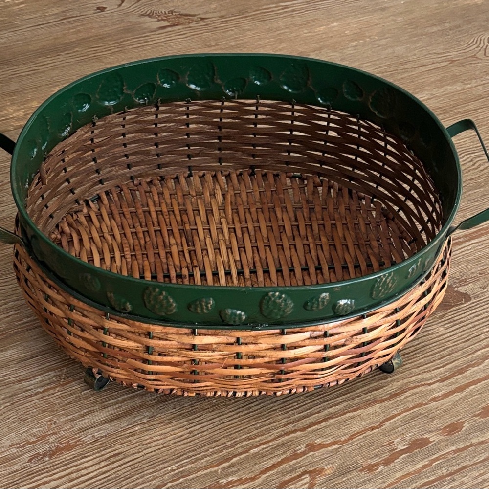 Green and Brown Woven Basket